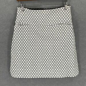 S.C.&CO. Geometric Mini Skort Womens S‎ White Black Pocket Golf Tennis Outdoors